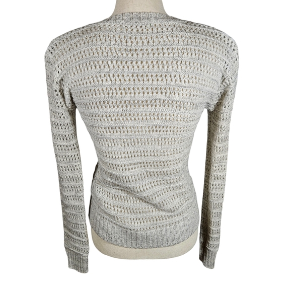 Open Knit Pull Over Sweater, Grey, Small - Picture 6 of 14